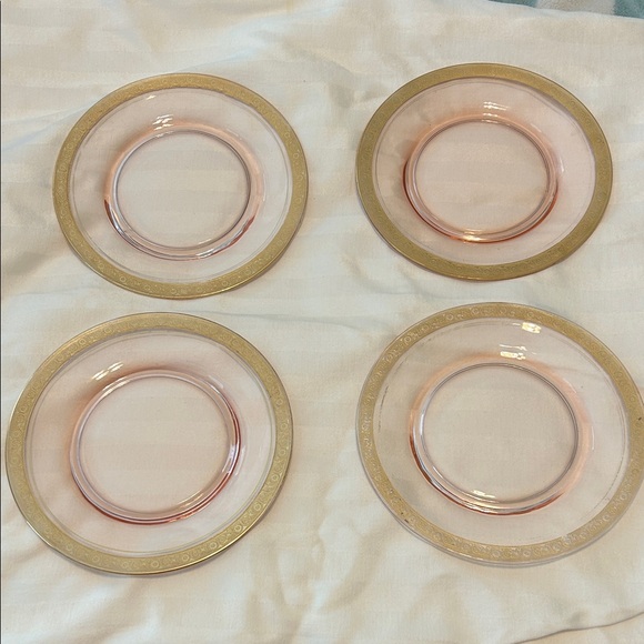Tiffin Other - Vgt Tiffin Franciscan 8 inch clear pink salad plates. Set of 4.